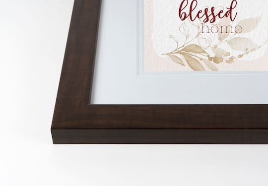 Grateful Giving Blessed Walnut Framed Print Under Plexiglass